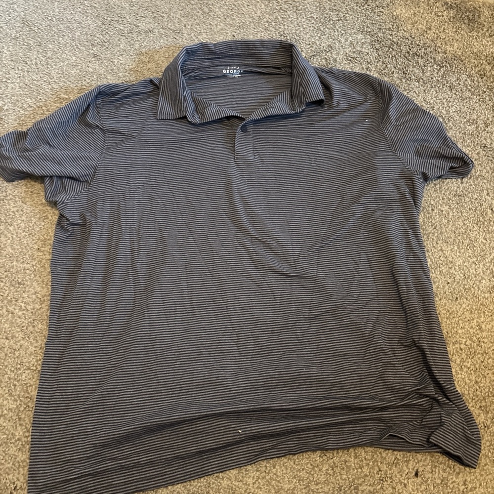 Izod Men's Polo Shirt - Dark Gray Stripes